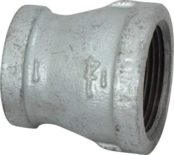 B&K Mueller - Class 150, 1-1/4 x 1" Galvanized Pipe Reducing Coupling - Threaded, Malleable Iron - Eagle Tool & Supply