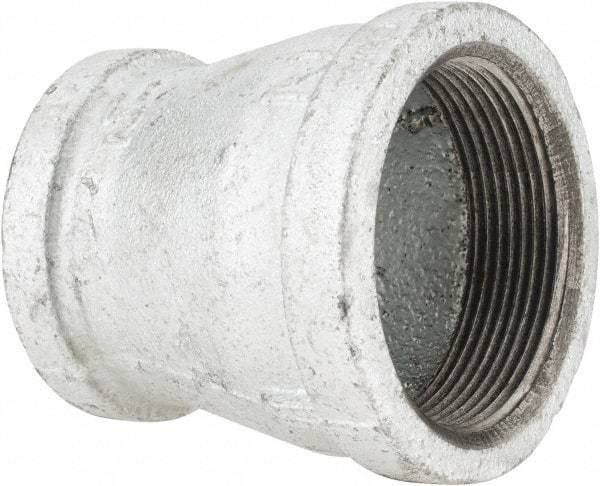 B&K Mueller - Class 150, 2 x 1-1/2" Galvanized Pipe Reducing Coupling - Threaded, Malleable Iron - Eagle Tool & Supply