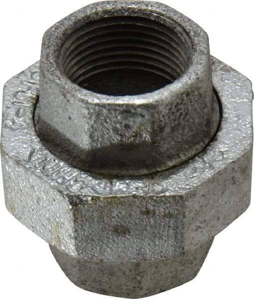 Value Collection - Class 150, 3/4" Galvanized Pipe Union - Threaded, Malleable Iron - Eagle Tool & Supply