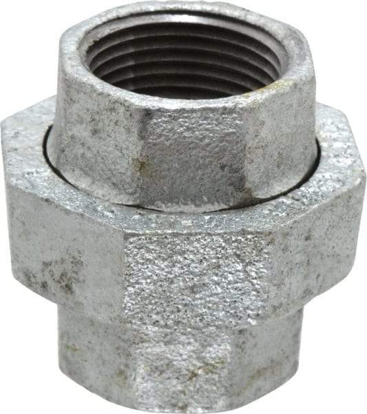 Value Collection - Class 150, 1" Galvanized Pipe Union - Threaded, Malleable Iron - Eagle Tool & Supply