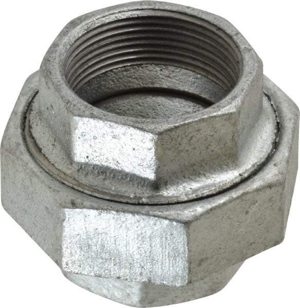 Value Collection - Class 150, 1-1/2" Galvanized Pipe Union - Threaded, Malleable Iron - Eagle Tool & Supply
