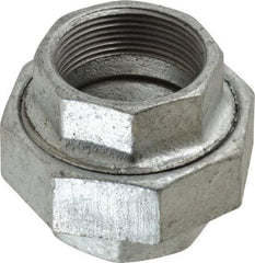 Value Collection - Class 150, 1-1/2" Galvanized Pipe Union - Threaded, Malleable Iron - Eagle Tool & Supply