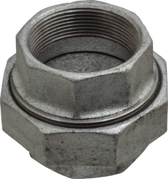 Value Collection - Class 150, 2" Galvanized Pipe Union - Threaded, Malleable Iron - Eagle Tool & Supply