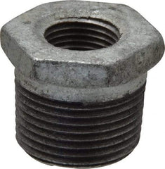B&K Mueller - Class 150, 3/4 x 3/8" Galvanized Pipe Hex Bushing - Threaded, Malleable Iron - Eagle Tool & Supply