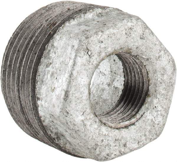 B&K Mueller - Class 150, 1 x 3/8" Galvanized Pipe Hex Bushing - Threaded, Malleable Iron - Eagle Tool & Supply