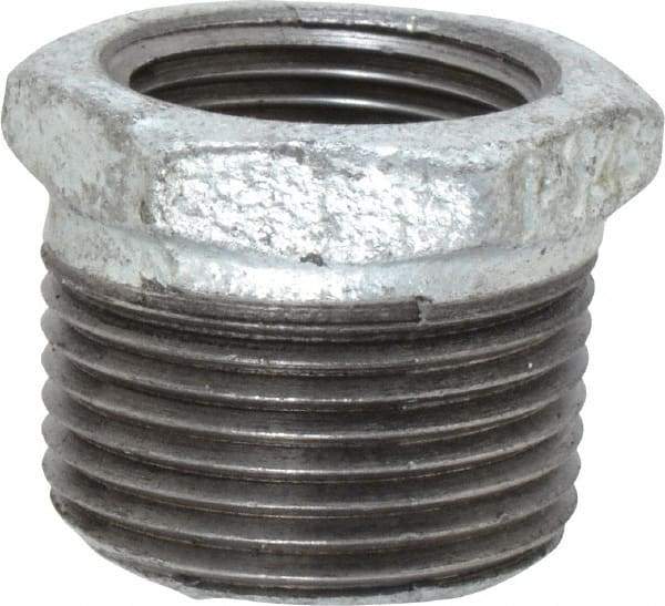 Value Collection - Class 150, 1 x 3/4" Galvanized Pipe Hex Bushing - Threaded, Malleable Iron - Eagle Tool & Supply