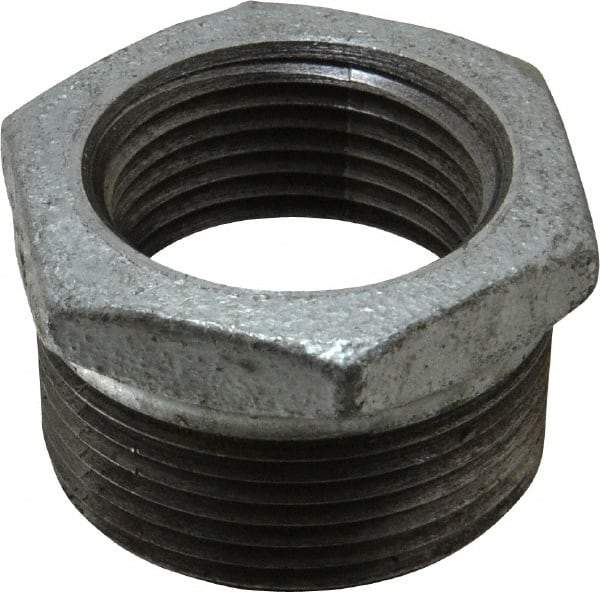 Value Collection - Class 150, 1-1/4 x 1" Galvanized Pipe Hex Bushing - Threaded, Malleable Iron - Eagle Tool & Supply