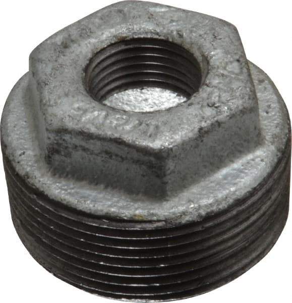 B&K Mueller - Class 150, 1-1/2 x 1/2" Galvanized Pipe Hex Bushing - Threaded, Malleable Iron - Eagle Tool & Supply