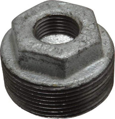 B&K Mueller - Class 150, 1-1/2 x 1/2" Galvanized Pipe Hex Bushing - Threaded, Malleable Iron - Eagle Tool & Supply