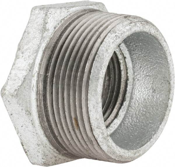 B&K Mueller - Class 150, 1-1/2 x 1" Galvanized Pipe Hex Bushing - Threaded, Malleable Iron - Eagle Tool & Supply