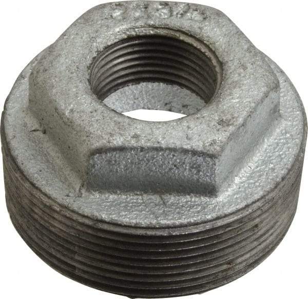B&K Mueller - Class 150, 2 x 3/4" Galvanized Pipe Hex Bushing - Threaded, Malleable Iron - Eagle Tool & Supply