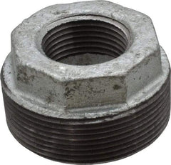 B&K Mueller - Class 150, 2 x 1" Galvanized Pipe Hex Bushing - Threaded, Malleable Iron - Eagle Tool & Supply