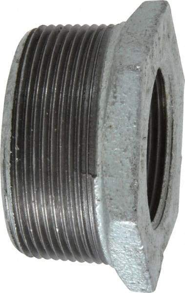 B&K Mueller - Class 150, 2 x 1-1/4" Galvanized Pipe Hex Bushing - Threaded, Malleable Iron - Eagle Tool & Supply