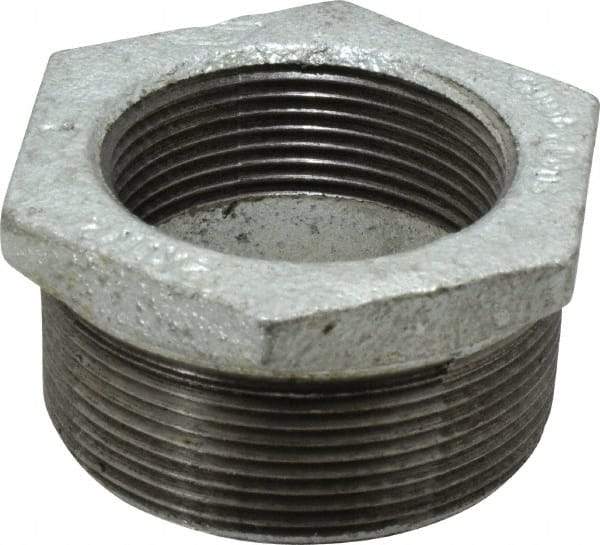 B&K Mueller - Class 150, 2 x 1-1/2" Galvanized Pipe Hex Bushing - Threaded, Malleable Iron - Eagle Tool & Supply