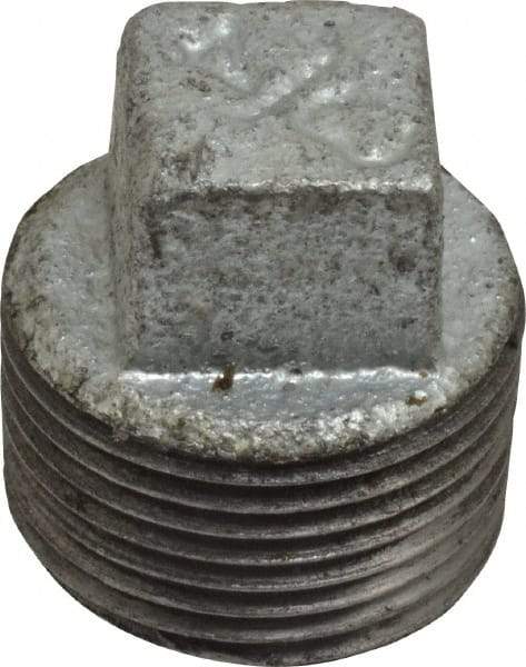 B&K Mueller - Class 150, 3/4" Galvanized Pipe Square Plug - Threaded, Malleable Iron - Eagle Tool & Supply