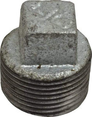 B&K Mueller - Class 150, 3/4" Galvanized Pipe Square Plug - Threaded, Malleable Iron - Eagle Tool & Supply