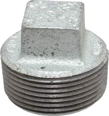B&K Mueller - Class 150, 1-1/4" Galvanized Pipe Square Plug - Threaded, Malleable Iron - Eagle Tool & Supply