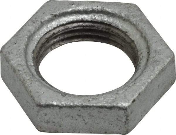 B&K Mueller - Class 150, 1/2" Galvanized Pipe Hex Locknut - Threaded, Malleable Iron - Eagle Tool & Supply