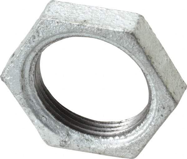 B&K Mueller - Class 150, 1-1/4" Galvanized Pipe Hex Locknut - Threaded, Malleable Iron - Eagle Tool & Supply