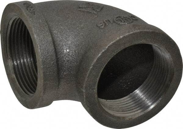 Value Collection - Size 1-1/2", Class 150, Malleable Iron Black Pipe 90° Elbow - 150 psi, Threaded End Connection - Eagle Tool & Supply