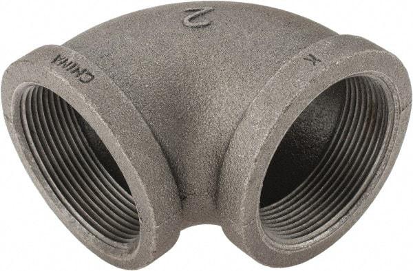 Value Collection - Size 2", Class 150, Malleable Iron Black Pipe 90° Elbow - 150 psi, Threaded End Connection - Eagle Tool & Supply