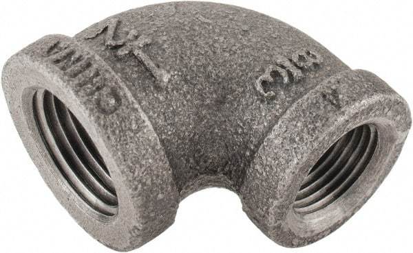 B&K Mueller - Size 1/2 x 3/8", Class 150, Malleable Iron Black Pipe 90° Reducing Elbow - 150 psi, Threaded End Connection - Eagle Tool & Supply