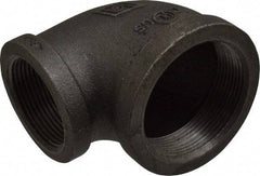 B&K Mueller - Size 2 x 1-1/2", Class 150, Malleable Iron Black Pipe 90° Reducing Elbow - 150 psi, Threaded End Connection - Eagle Tool & Supply