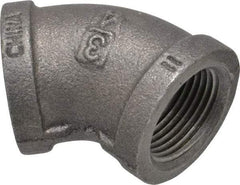 B&K Mueller - Size 3/4", Class 150, Malleable Iron Black Pipe 45° Elbow - 150 psi, Threaded End Connection - Eagle Tool & Supply
