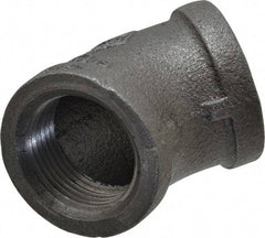B&K Mueller - Size 1", Class 150, Malleable Iron Black Pipe 45° Elbow - 150 psi, Threaded End Connection - Eagle Tool & Supply