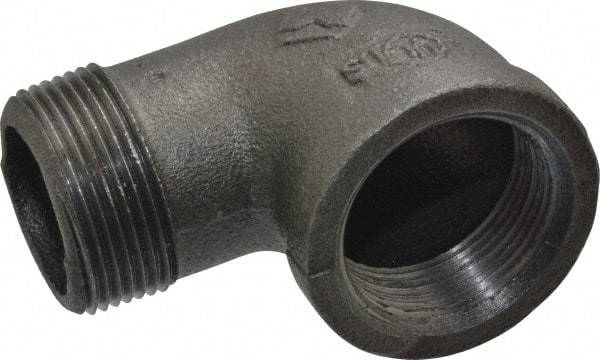 Value Collection - Size 1-1/4", Class 150, Malleable Iron Black Pipe 90° Street Elbow - 150 psi, Threaded End Connection - Eagle Tool & Supply