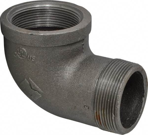 Value Collection - Size 2", Class 150, Malleable Iron Black Pipe 90° Street Elbow - 150 psi, Threaded End Connection - Eagle Tool & Supply