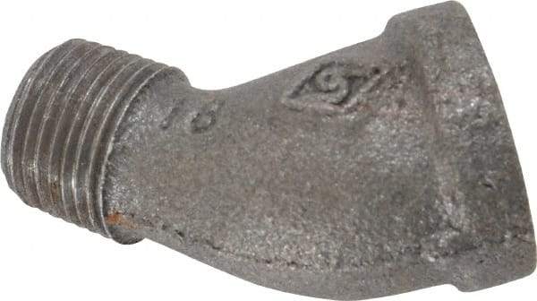 B&K Mueller - Size 3/8", Class 150, Malleable Iron Black Pipe 45° Street Elbow - 150 psi, Threaded End Connection - Eagle Tool & Supply