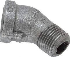 B&K Mueller - Size 1/2", Class 150, Malleable Iron Black Pipe 45° Street Elbow - 150 psi, Threaded End Connection - Eagle Tool & Supply