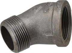 B&K Mueller - Size 1-1/4", Class 150, Malleable Iron Black Pipe 45° Street Elbow - 150 psi, Threaded End Connection - Eagle Tool & Supply