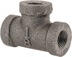 Made in USA - Size 1/8", Class 150, Malleable Iron Black Pipe Cross - 150 psi, Threaded End Connection - Eagle Tool & Supply