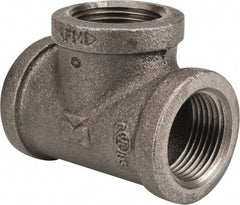 Value Collection - Size 1", Class 150, Malleable Iron Black Pipe Tee - 150 psi, Threaded End Connection - Eagle Tool & Supply