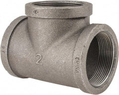 Value Collection - Size 2", Class 150, Malleable Iron Black Pipe Tee - 150 psi, Threaded End Connection - Eagle Tool & Supply