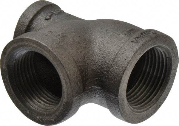 B&K Mueller - Size 1 x 1/2 x 1", Class 150, Malleable Iron Black Pipe Reducing Tee - 150 psi, Threaded End Connection - Eagle Tool & Supply