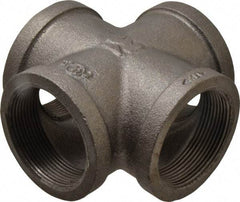 B&K Mueller - Size 2", Class 150, Malleable Iron Black Pipe Cross - 150 psi, Threaded End Connection - Eagle Tool & Supply