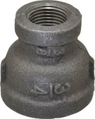 B&K Mueller - Size 3/4 x 3/8", Class 150, Malleable Iron Black Pipe Reducing Coupling - 150 psi, Threaded End Connection - Eagle Tool & Supply