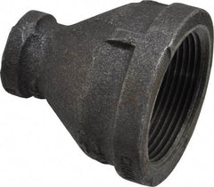 B&K Mueller - Size 1-1/2 x 1/2", Class 150, Malleable Iron Black Pipe Reducing Coupling - 150 psi, Threaded End Connection - Eagle Tool & Supply