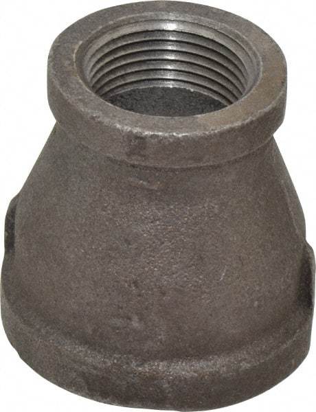 B&K Mueller - Size 1-1/2 x 1", Class 150, Malleable Iron Black Pipe Reducing Coupling - 150 psi, Threaded End Connection - Eagle Tool & Supply
