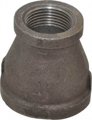 B&K Mueller - Size 1-1/2 x 1", Class 150, Malleable Iron Black Pipe Reducing Coupling - 150 psi, Threaded End Connection - Eagle Tool & Supply