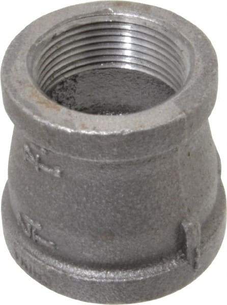 B&K Mueller - Size 1-1/2 x 1-1/4", Class 150, Malleable Iron Black Pipe Reducing Coupling - 150 psi, Threaded End Connection - Eagle Tool & Supply