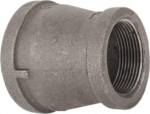 B&K Mueller - Size 2 x 1-1/2", Class 150, Malleable Iron Black Pipe Reducing Coupling - 150 psi, Threaded End Connection - Eagle Tool & Supply