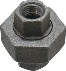 Value Collection - Size 1/4", Class 150, Malleable Iron Black Pipe Union - 150 psi, Threaded End Connection - Eagle Tool & Supply