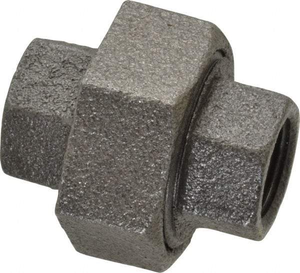 Value Collection - Size 3/8", Class 150, Malleable Iron Black Pipe Union - 150 psi, Threaded End Connection - Eagle Tool & Supply