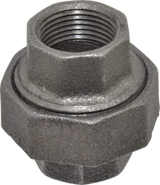 Value Collection - Size 3/4", Class 150, Malleable Iron Black Pipe Union - 150 psi, Threaded End Connection - Eagle Tool & Supply