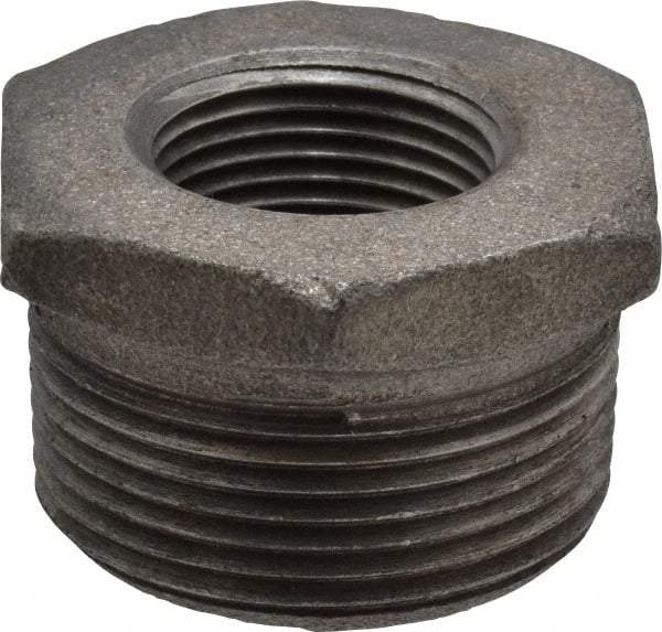 B&K Mueller - Size 1-1/4 x 3/4", Class 150, Malleable Iron Black Pipe Hex Bushing - 150 psi, Threaded End Connection - Eagle Tool & Supply