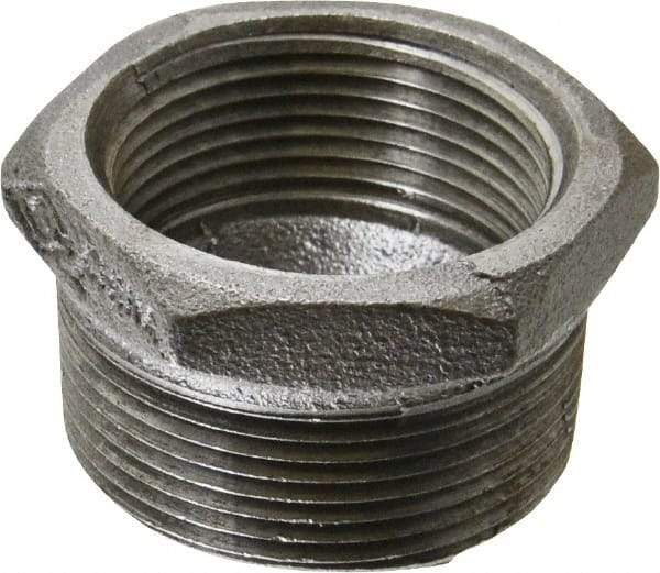 B&K Mueller - Size 1-1/2 x 1-1/4", Class 150, Malleable Iron Black Pipe Hex Bushing - 150 psi, Threaded End Connection - Eagle Tool & Supply